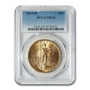 1913-D $20 St Gaudens Gold Double Eagle MS-62 PCGS