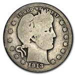 1913-D Barber Quarter AG