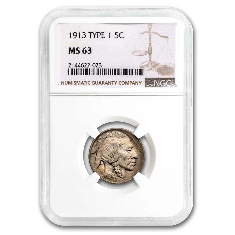 1913-D Buffalo Nickel Type-I MS-63 NGC