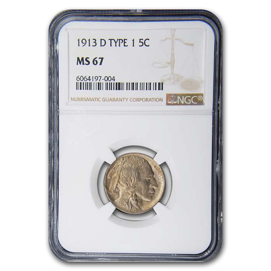 1913-D Buffalo Nickel Type-I MS-67 NGC