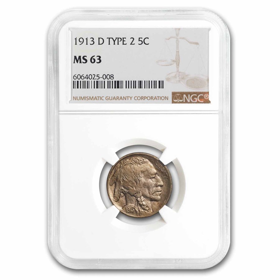 1913-D Buffalo Nickel Type-II MS-63 NGC