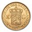 1913 Netherlands Gold 10 Gulden Wilhelmina I BU