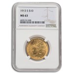 1913-S $10 Indian Gold Eagle MS-63 NGC