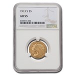 1913-S $5 Indian Gold Half Eagle AU-55 NGC