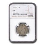 1913-S Barber Quarter Good-4 NGC