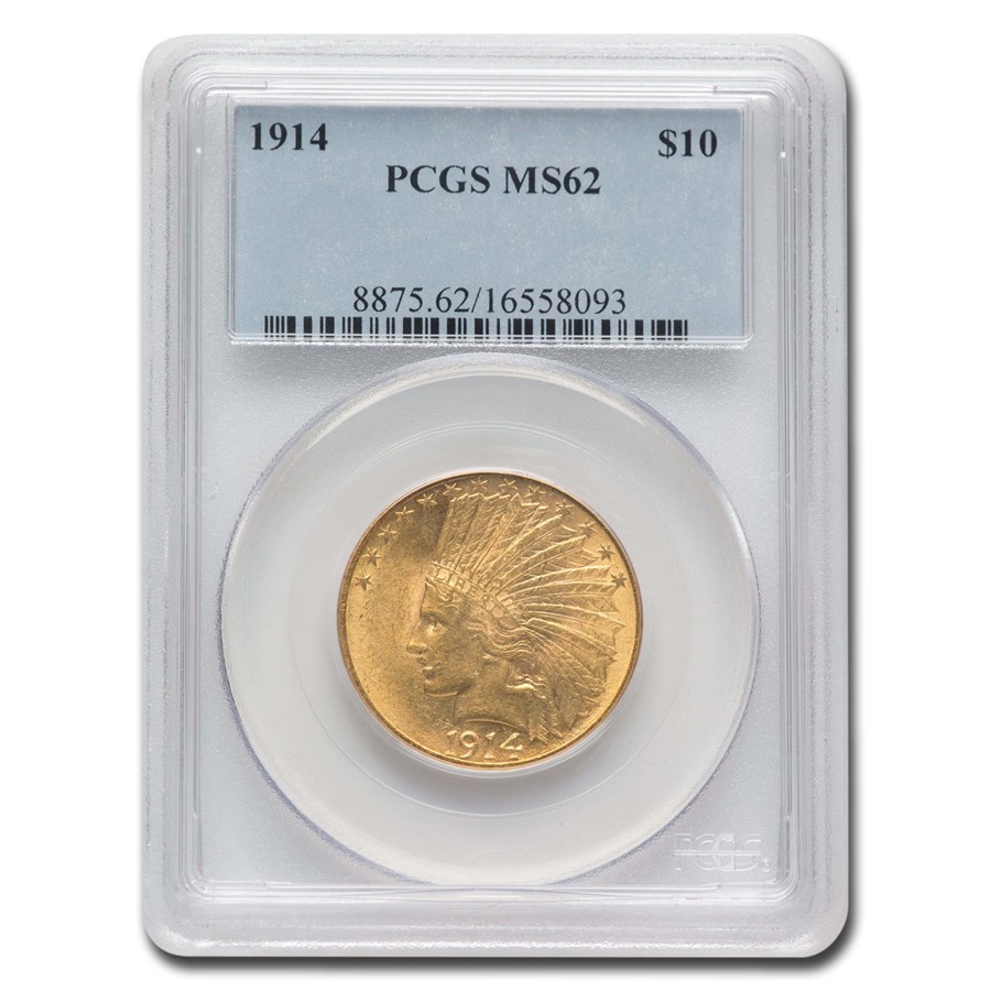 1914 $10 Indian Gold Eagle MS-62 PCGS
