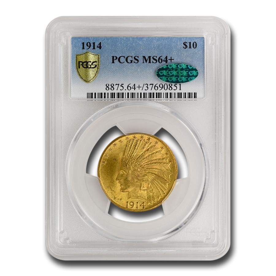 1914 $10 Indian Gold Eagle MS-64+ PCGS CAC