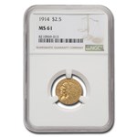 1914 $2.50 Indian Gold Quarter Eagle MS-61 NGC