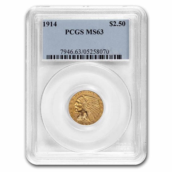 Buy 1914 $2.50 Indian Gold Quarter Eagle Ms-63 Pcgs 