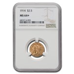 1914 $2.50 Indian Gold Quarter Eagle MS-64+ NGC