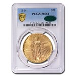 1914 $20 St Gaudens Gold Double Eagle MS-64 PCGS CAC