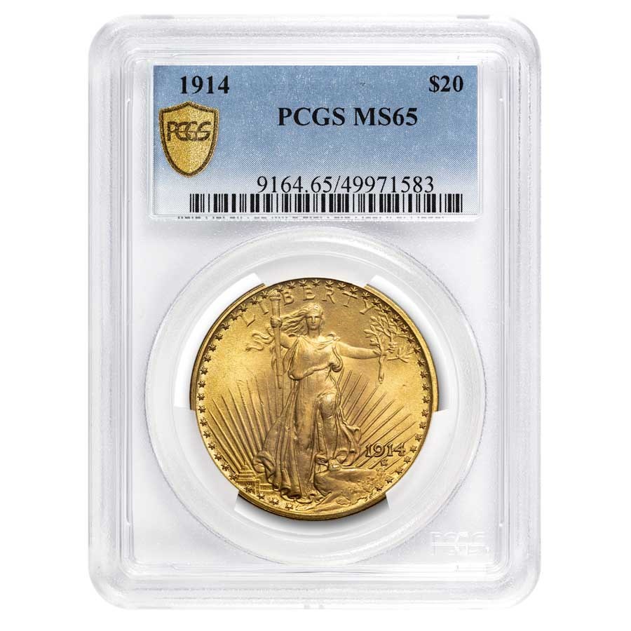 1914 $20 St Gaudens Gold Double Eagle MS-65 PCGS