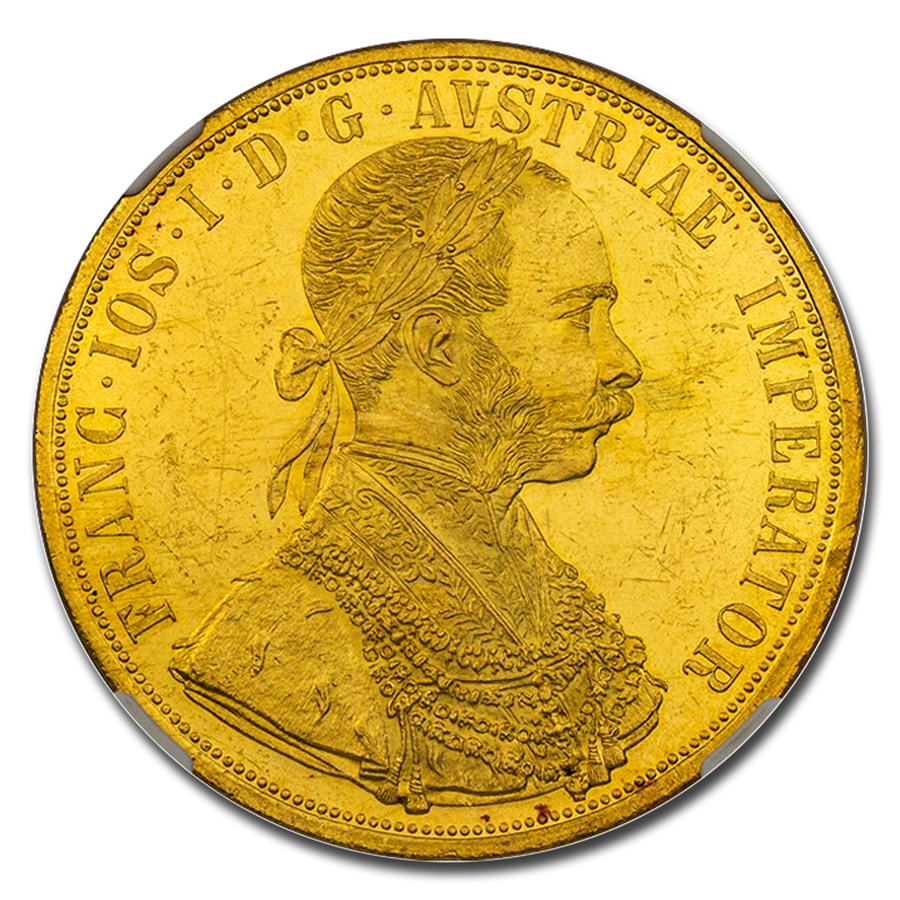 Buy 1914 Austria Gold Av 4 Ducat Franz Joseph I Ms-61 Ngc 