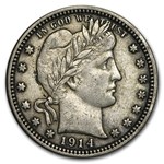 1914 Barber Quarter AU