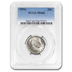 1914 Barber Quarter MS-66 PCGS