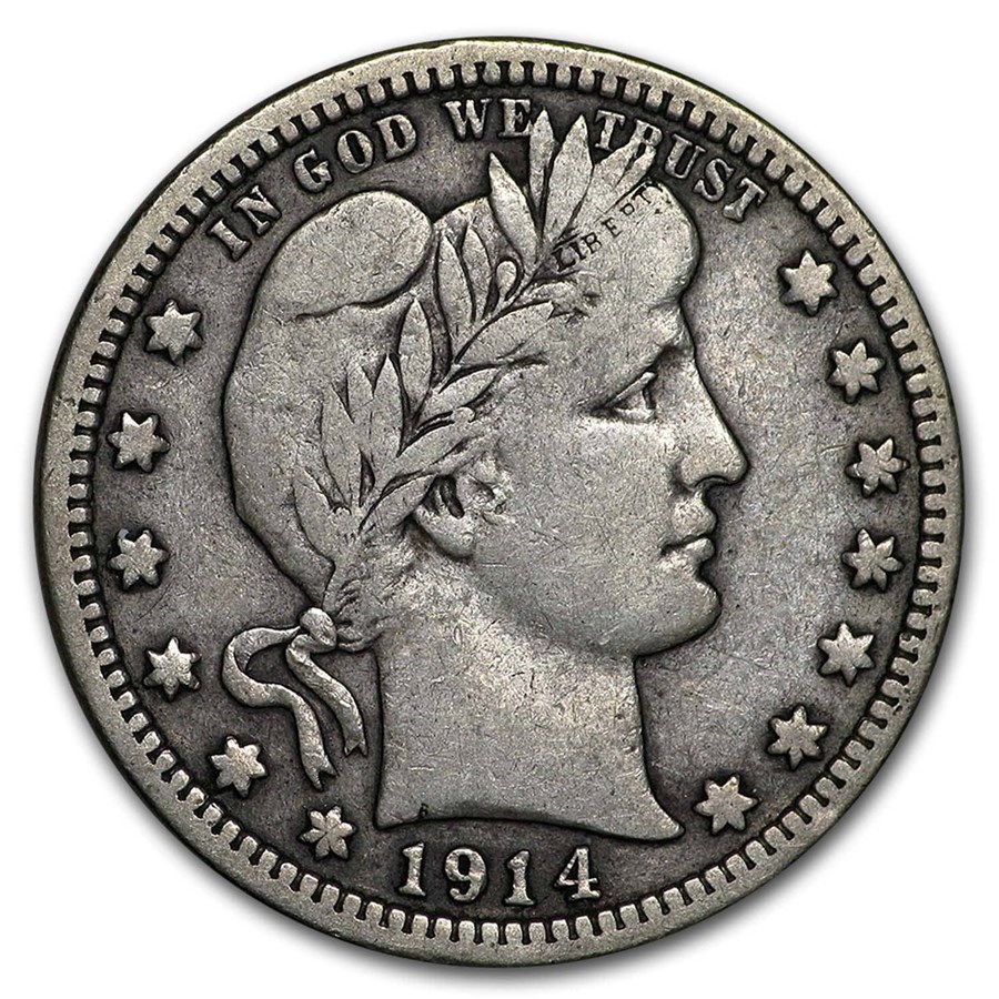 1914 Barber Quarter VF