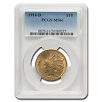 1914-D $10 Indian Gold Eagle MS-61 PCGS