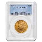 1914-D $10 Indian Gold Eagle MS-63 PCGS