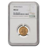 1914-D $2.50 Indian Gold Quarter Eagle MS-62 NGC