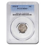 1914-D Barber Dime MS-66+ PCGS