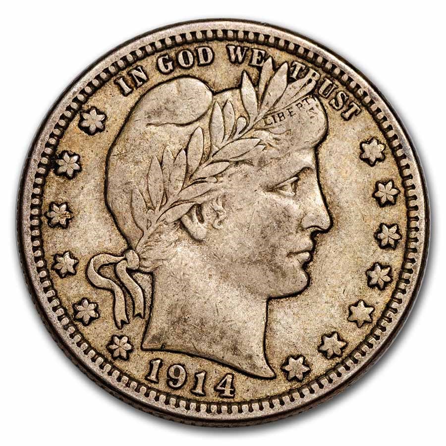 1914-D Barber Quarter VF