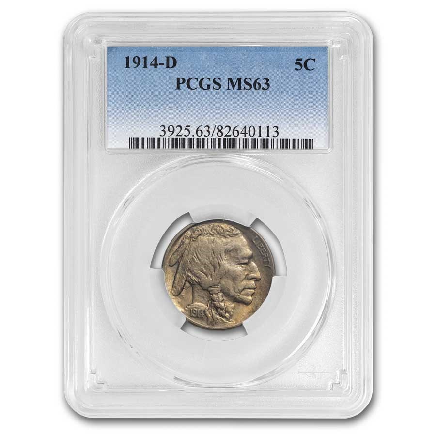 1914-D Buffalo Nickel MS-63 PCGS