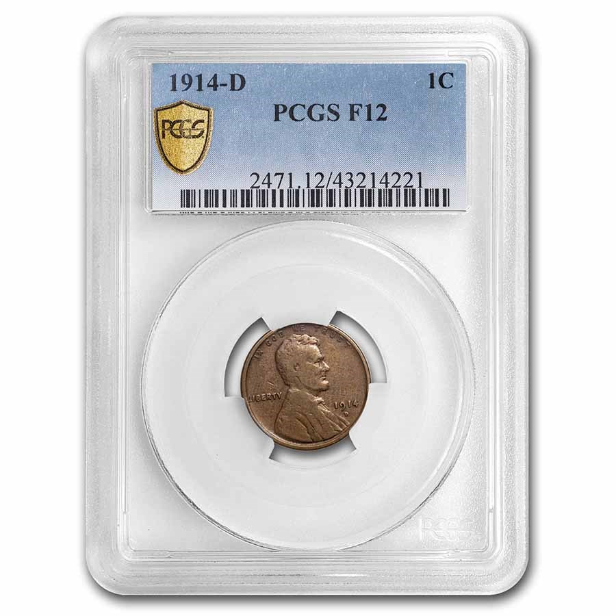 1914-D Lincoln Cent Fine-12 PCGS