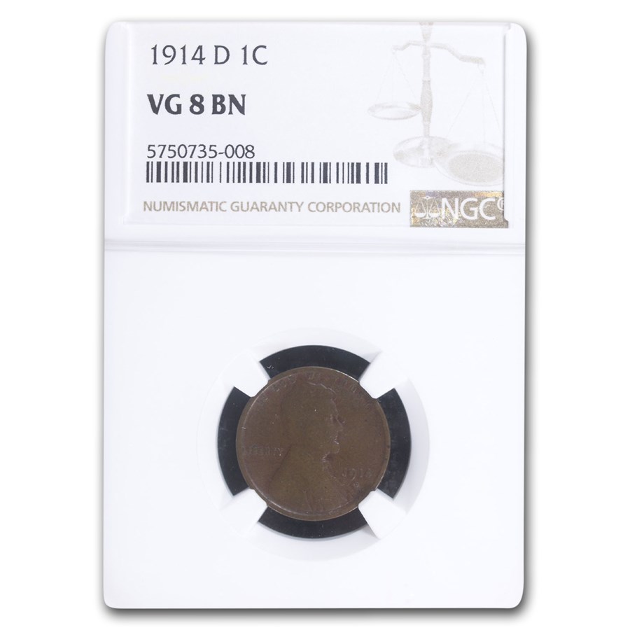 1914-D Lincoln Cent VG-8 NGC (Brown)