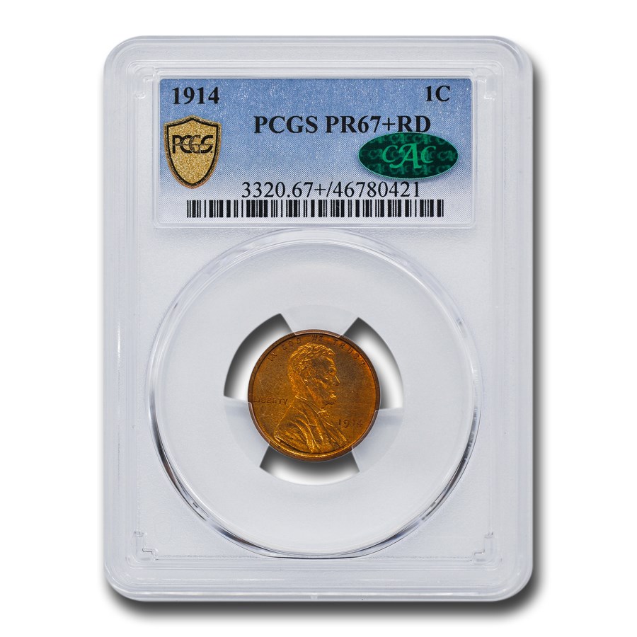 1914 Lincoln Cent PR-67+ PCGS CAC (Red)