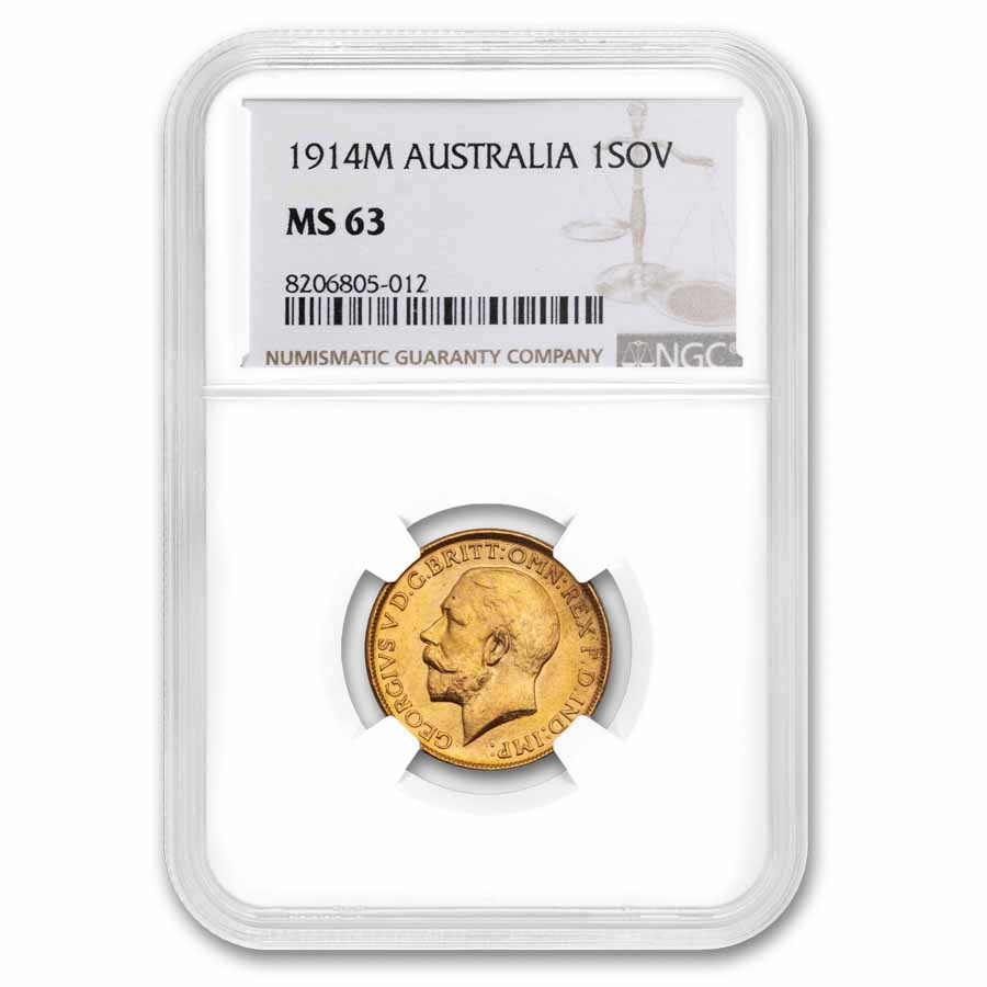 1914-M Australia Gold Sovereign George V MS-63 NGC