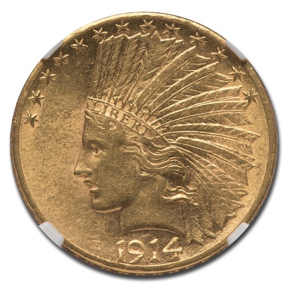 Buy 1914-S $10 Indian Gold Eagle AU-58 NGC | APMEX