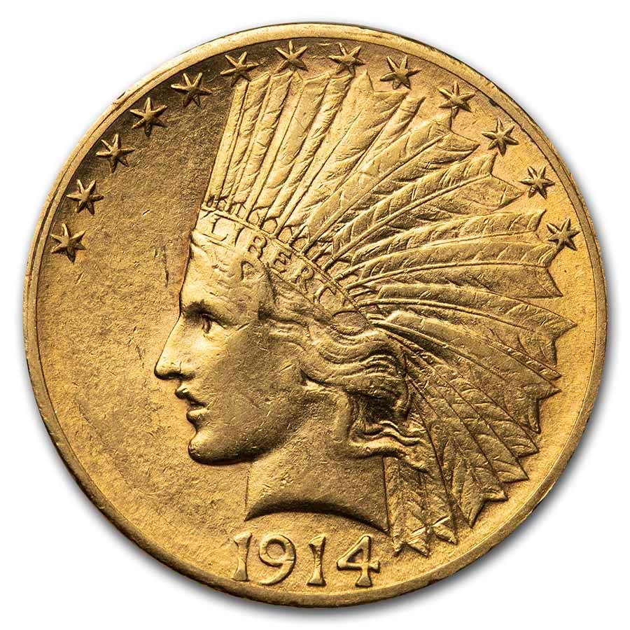 1914-S $10 Indian Gold Eagle AU