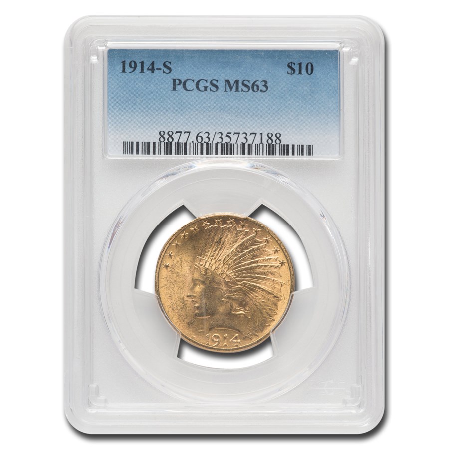 1914-S $10 Indian Gold Eagle MS-63 PCGS