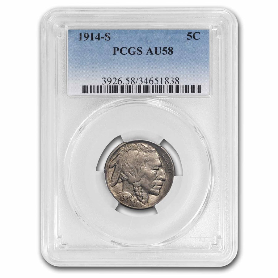 1914-S Buffalo Nickel AU-58 PCGS