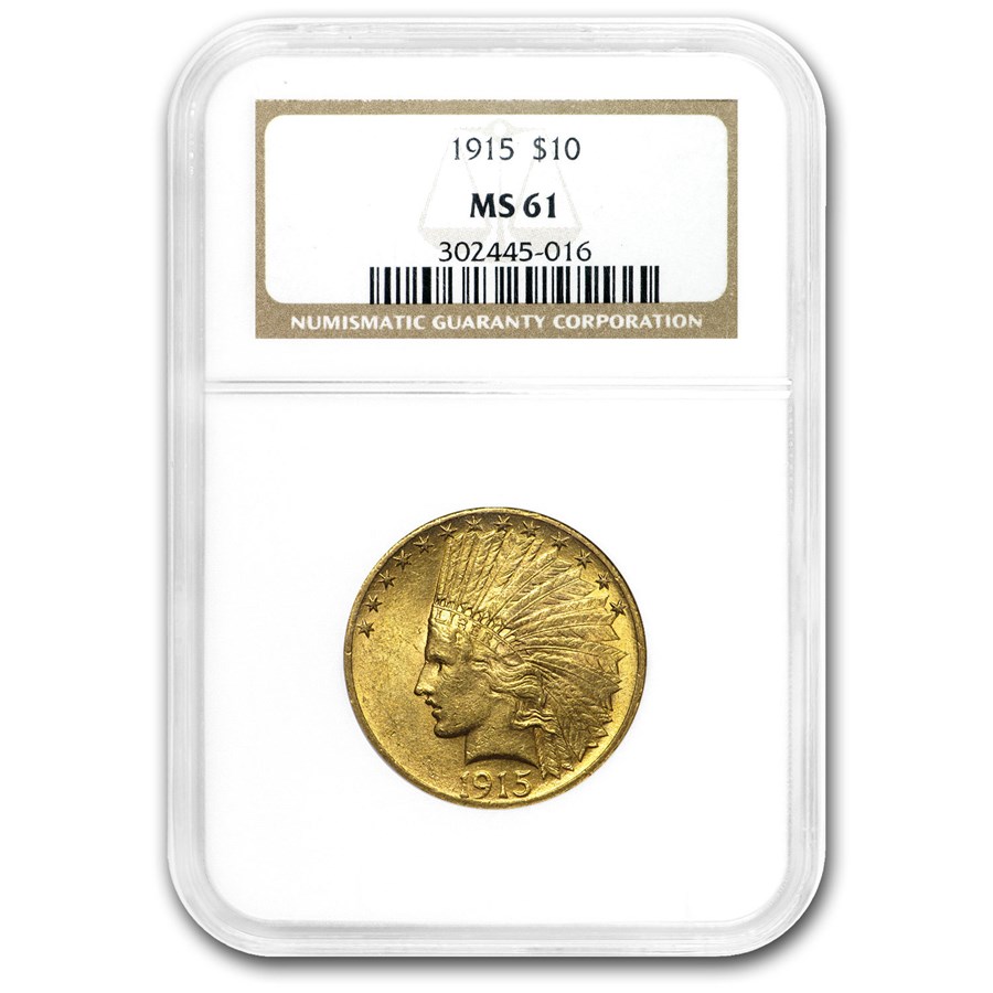 1915 $10 Indian Gold Eagle MS-61 NGC