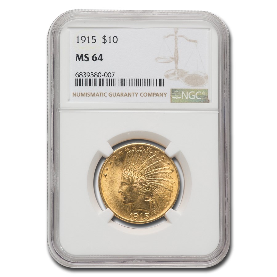 1915 $10 Indian Gold Eagle MS-64 NGC