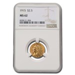 1915 $2.50 Indian Gold Quarter Eagle MS-62 NGC