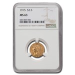 1915 $2.50 Indian Gold Quarter Eagle MS-63 NGC