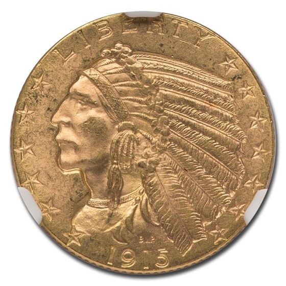 Buy 1915 $5 Indian Gold Half Eagle MS-64 NGC | APMEX