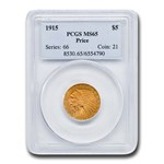 1915 $5 Indian Gold Half Eagle MS-65 PCGS