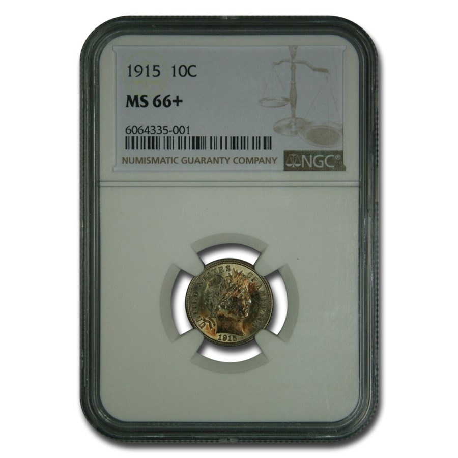 1915 Barber Dime MS-66+ NGC