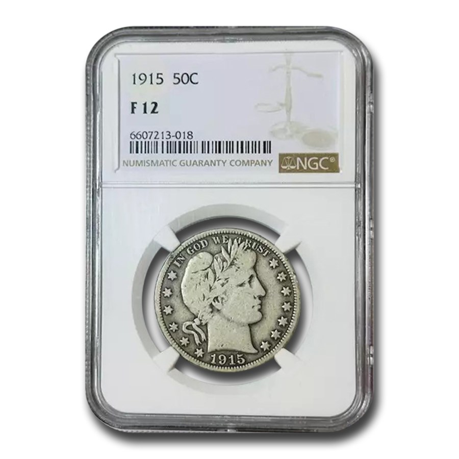 1915 Barber Half Dollar Fine-12 NGC