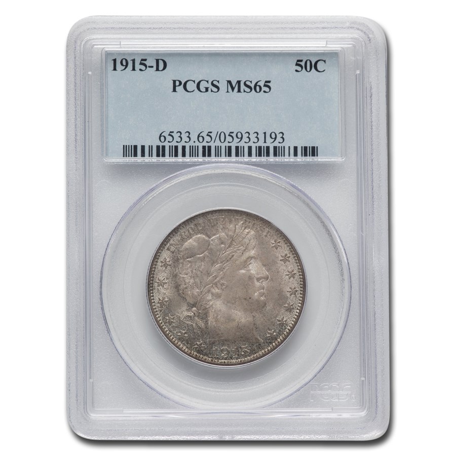 1915-D Barber Half Dollar MS-65 PCGS