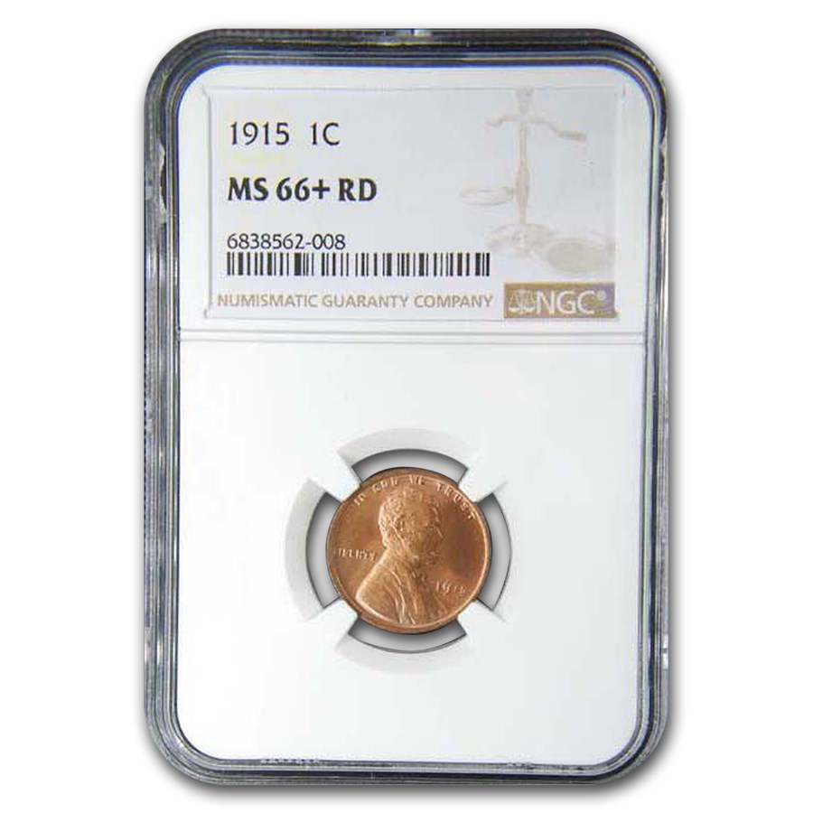 1915 Lincoln Cent MS-66+ NGC (Red)