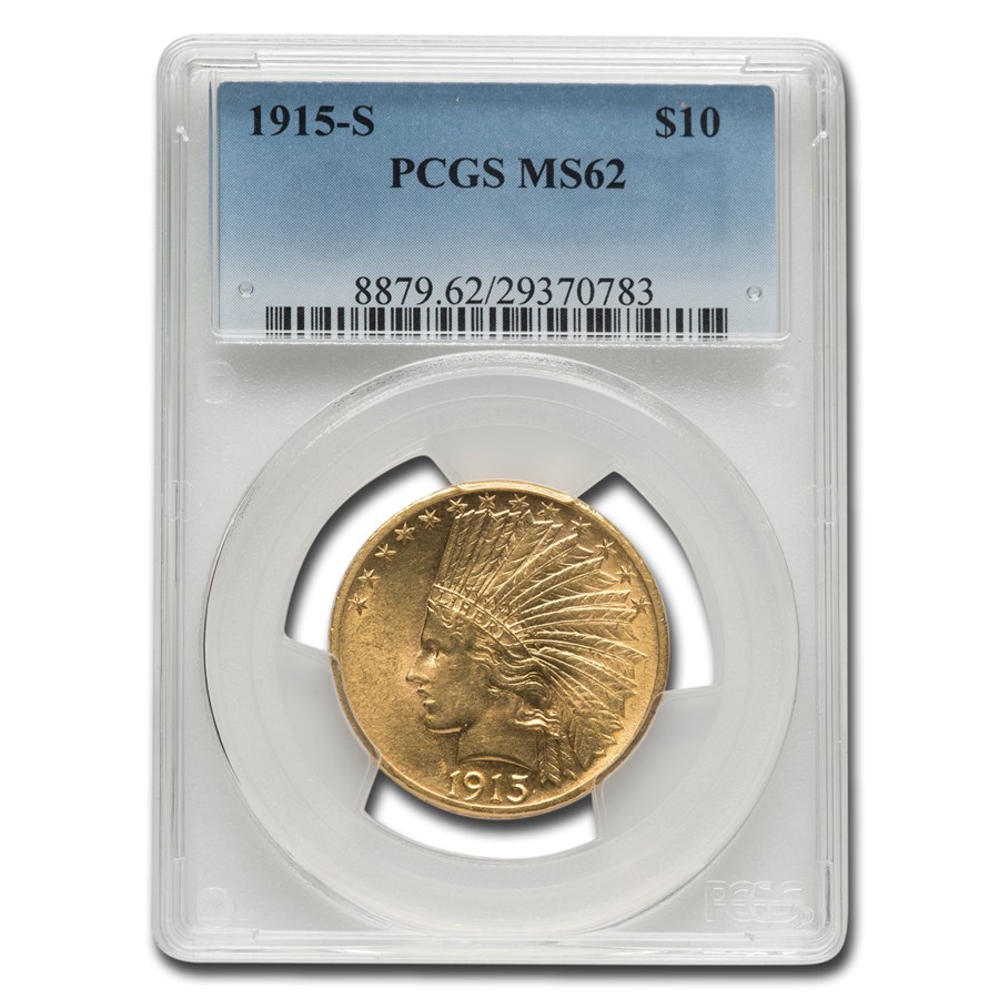 1915-S $10 Indian Gold Eagle MS-62 PCGS