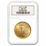 1915-S $20 St Gaudens Gold Double Eagle MS-63 NGC