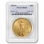 1915-S $20 St Gaudens Gold Double Eagle MS-65 PCGS