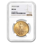 1915-S $20 St Gaudens Gold Double Eagle MS-66 NGC