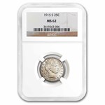 1915-S Barber Quarter MS-62 NGC