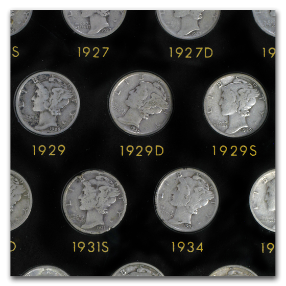 Buy 1916-1945 Complete Mercury Dime Set (Capital Plastic Holder) Coin ...